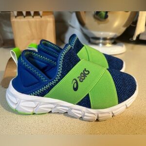 Asics Kids' Vibrant Blue and Lime Sneakers